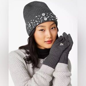 Kate Spade Grey Gem Beanie